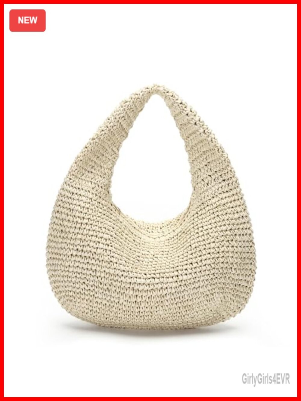 Handwoven Straw Hobo Bag, Bohemian Shoulder Purse, Summer Beach